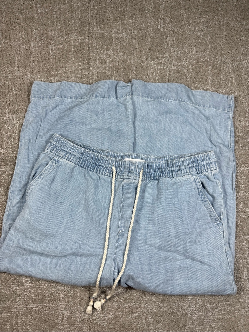Loft Wide Leg Boho Denim Waist Tie Beachy Pant Size L